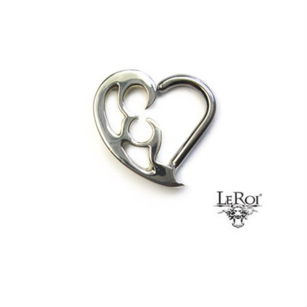 LeRoi 14k white gold "Daveen" daith heart jewelry